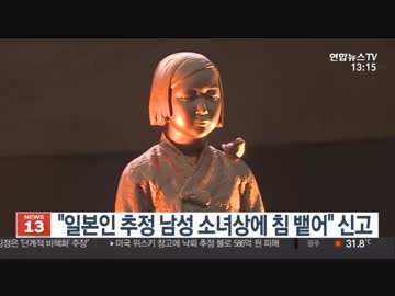 日本人男4人が鞍山少女像に唾吐く 警察捜査→検挙した4人全員韓国人w