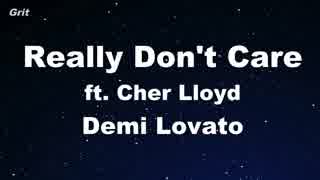 Really Don't Care ft. Cher Lloyd - Demi Lovato Karaoke 【With Guide Melody】