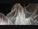 Glass art-Decorative Glass painting streak and feather