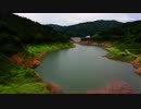 水の少ない破間川ダム 2019 空撮 新潟県魚沼市