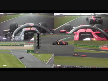 【5アングル】F1 2019 イギリスGP ベッテル、フェルスタッペンに追突の瞬間ver.2【1/5倍速】