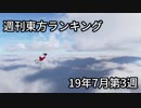 週刊東方ランキング　19年7月第3週
