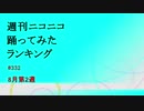 週刊ニコニコ踊ってみたランキング　#332　8月第2週