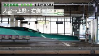 [東北新幹線・E5系車窓]なすの号 大宮→上野・進行方向右側車窓