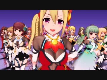 【MMDバトガ】バトルガール 総勢21人で『テオ』