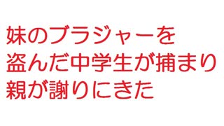 【2ch】妹のブラジャーを盗んだ中学生が捕まり親が謝りにきた