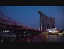 Helix Bridge and Marina Bay Sands Hotel Singapore　赤田正行