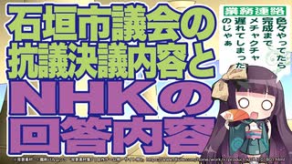 石垣市議会の抗議決議内容とNHKの回答内容