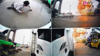 韓国蔚山での「タンカー爆発の瞬間」を捉えた港湾の監視カメラ映像