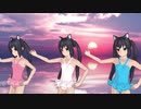 【MMD K-ON!】キューティハニー！中野梓！水着！