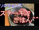 ソロキャンプ　ステーキでごはん＾＾