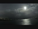 ある日の桜島（その１７２）＜満月と，月明かりでてうっすらと見える桜島＞