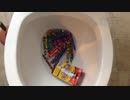 クレヨンをトイレに流してみた