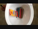 色鉛筆をトイレに流してみた