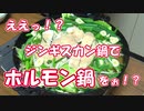 【ＮＷＴＲ料理研究所】ジンギスカン鍋でホルモン鍋【評価☆3.5】