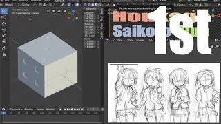 ▶Live Drawing◀ #1 Four girls from Houkago Saikoro Club with Blender 2_80 grease pencil 2019_10_18 5_