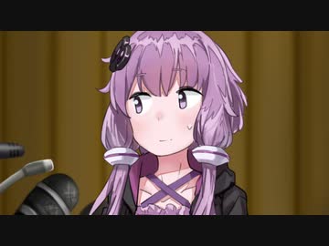 会見する結月ゆかり氏とそら先生