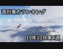 週刊東方ランキング　19年10月第4週