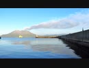 ある日の桜島（その１７７）＜午後５時の時報と垂水フェリーと噴煙たなびく桜島＞