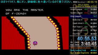 【RTA[speedrun.com 3rd]】SFC F-ZERO Grand Prix Master 40:55.19 (TS録画)