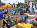 岐阜県多治見まつり、20191103キン肉マンパレード前2、パレードでのUSA打ち合わせ