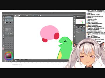 ピンクのなにかを書いている最中、突然配信が切れ、次の瞬間には本気の謝罪を見せる魔使マオ