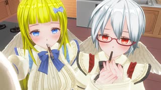 [ＡＳＭＲ咀嚼・キス]　両性天使とポッキーゲームしましょ！！