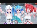 【MMD】3人で響喜乱舞【ミク ハク テト】