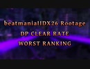 beatmaniaIIDX26 Rootage DP LEVEL1-12 CLEAR RATE WORST10(1/2)