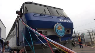 【いい日】EF200+シキ800さよならセレモニー庫外引き出し@京都鉄道博物館(20191124)【旅立ち】