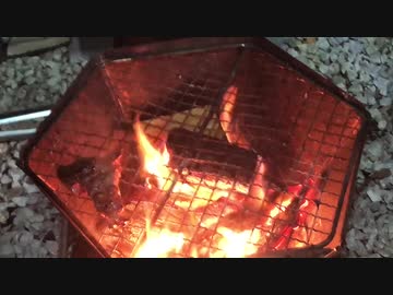 家キャン飯2焼肉キャベツ巻きとエビとイカの串焼き