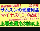 2019年韓国上場企業とサムスン電子の営業利益が激減に！