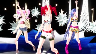 【重音テト　小春音アミ　TAKASHI】サイバーサンダーサイダー【MMD】