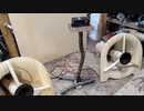 自然枝の中通し穴あけ