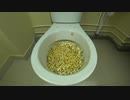 大量のポップコーンとペプシをトイレに流してみた