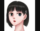 SAO ソードアート・オンライン　直葉　今日の美少女顔イラストメイキング　2019/12/23