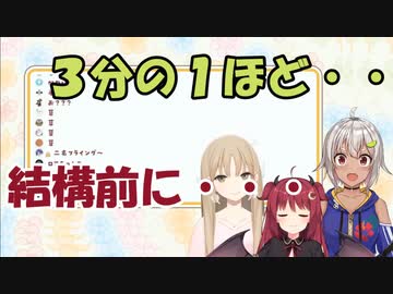 駄菓子をフライングして食べたことを懺悔する葉山舞鈴と夢月ロア