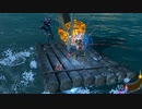 依頼を受けて、イカダにトロッコをぶっ刺してお城近くの川から海に行ってみた