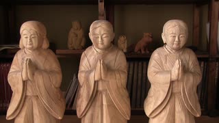 「親鸞聖人、童子像」 木彫刻 仏像 浄土真宗