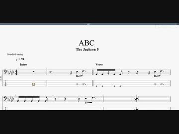 ABC　【ジャクソンファイブ】　ベースtab譜