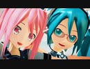 【初音ミク】【MMD】２人カメラ自作  市 で 恋空予報 Ray-MMD 60fps【MikuMikuDance】