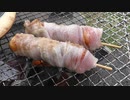 【背徳グルメ】みたらしだんごを肉で巻いて焼いてみた