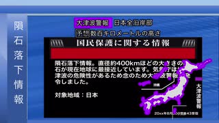 直径数百キロの巨大隕石落下するときの臨時放送【NHK】