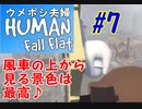＃７　風車の上から見る景色は最高♪　ウメポシ夫婦の関西弁ゲーム実況 【HUMAN fall flat】