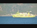 ある日の桜島（その１９２）＜新川の河口付近から桜島と垂水フェリー＞