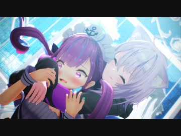 【ホロライブ】猫又おかゆを巡る愛憎の波に飲まれて歌う紫咲シオンと踊る湊あくあ【MMD-PVF6】