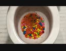 ピーナッツ味のM&M'sをトイレに流してみた５