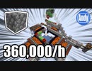 【Minecraft】毎時36万 全自動丸石製造機 アンディマイクラ (JAVA 1.15.2)