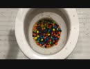 ピーナッツ味のM&M'sをトイレに流してみた７