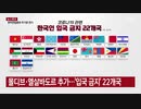 韓国への訪問入国禁止制限を行う国が43カ国に増加